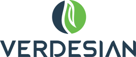 Verdesian Logo - Dark blue sans-serif type with round icon above