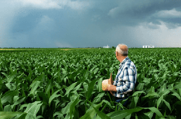 Man in Corn Field
